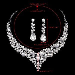New Molie Bridal Austrian Crystal Necklace and Earrings Jewelry Set Gift…